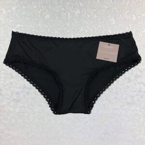 Calvin Klein Seductive Comfort Black Hipster Panty Scallop Lace Trim Size M NWT